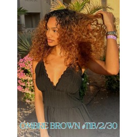 Anmetan 12A Brown Ombre Human Hair Bundles Water Wave 22 Inch, Chestnut Ombre Brown Wet n Wavy Single Bundle with Dark Roots 3 Tone Color #T1B/2/30 Thick Sew In Weave Remy Hair Keep Soft After Washes