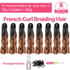 French Curly Braiding Hair 12 Inch 8 Packs Ombre Brown