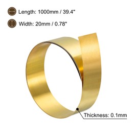 sourcing map 0.1 x 20 x 1000 mm Brass Roll Sheet Brass Foil Roll Brass Strip Gold for Crafts Electric Repairs Grounding