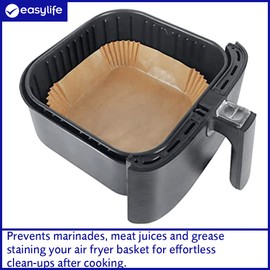 Easylife Disposable Air Fryer Liners, Pack of 100 6.5" Airfryer Parchment Liners for 7"-9" AIr Fryer Baskets, Airfryer Disposable Paper Liner for Ninja and Tower Airfryers | 6.5"