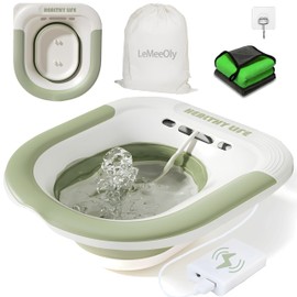 LeMeeOly Electric Sitz Bath, Unisex Foldable Sitz Bath for Toilet Seats, Sitz Bath for Postpartum Care and Hemorrhoids, Non-Slip & High Water Flow (Green)