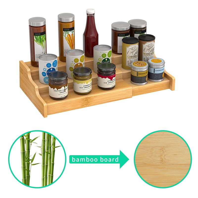 EATAKWARD Spice Rack Organizer, 3 Tier Expandable Spice Holder Kitchen