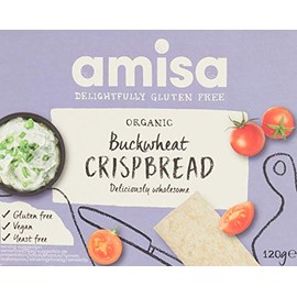 Amisa Organic Gluten Free Buckwheat Crispbread 120g - Low Carb & Healthy Snacks - Gluten Free, Yeast Free & GMO Free - Vegan