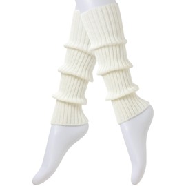 Intgoodluckycc White Leg Warmers for Women, Cute Knit Leg Warmer Socks for Dance (1 Pair - White)