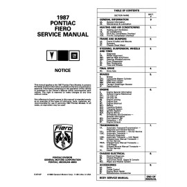 1987 Pontiac Fiero Service Manual