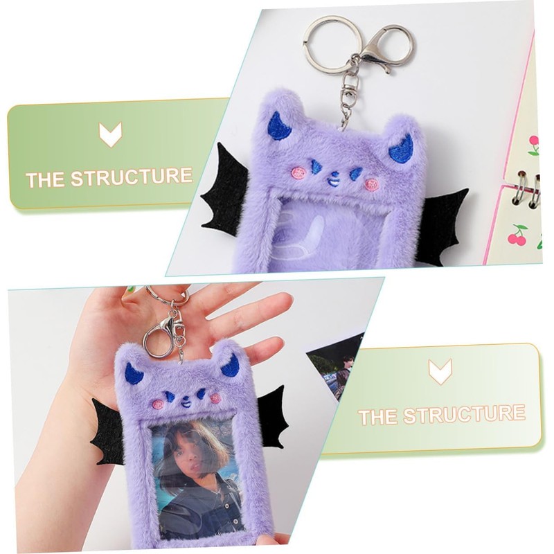 Plush Card Holder con Clip Protector para Tarjetas Id y