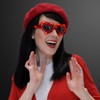 FlashingBlinkyLights Red Heart Shape Light Up Sunglasses