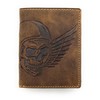 Genuine Leather Biker Wallet Solid Bicycle Chain Wallet Skull RFID