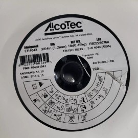 AlcoTec Aluminum ER4043 3/64” (1.2mm) Welding Wire 1 lb Spool AlcoTec