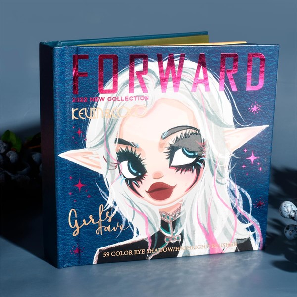 LOOKLOOK Eyeshadow Palette, Highlighter, Colour/Contour Powder Make-Up, 59 Colours Make-Up