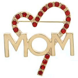 Valentine's Day Present I Love Mom Heart Brooch Pin Mother's Day Gift for Mom