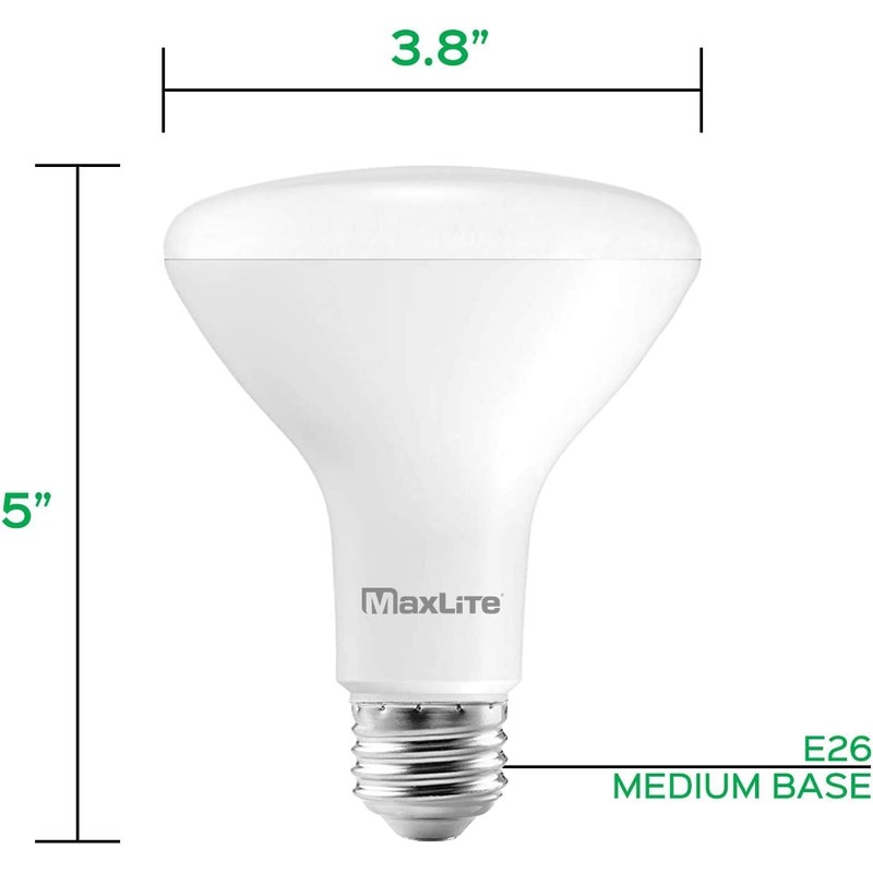 MaxLite LED BR Reflector LAMP 8W BR30 DIM 5000K 4PK,
