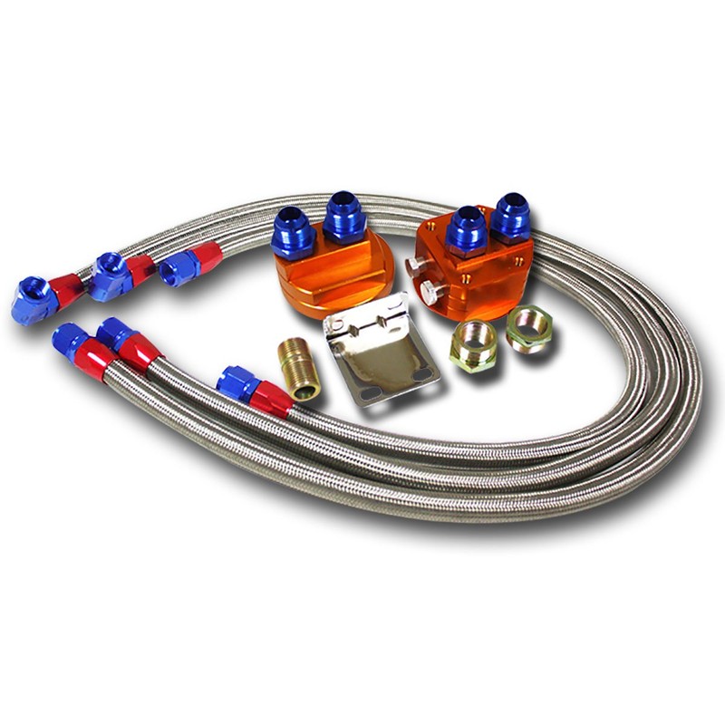 Auto Dynasty Universal Silver Aluminum 19-Row Engine Oil Cooler +