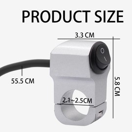 CGEAMDY Motorcycle Handlebar Switch, Motorcycle Waterproof Handlebar Switch Headlight, Handlebar Motorcycle Headlight Switch 22 mm Fog Light Switch (Silver)