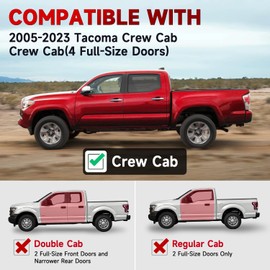 ROADGIVE Running Boards Side Steps Compatible with 2005-2023 Tacoma Crew Cab, 6" Wide Step Rails Nerf Bars