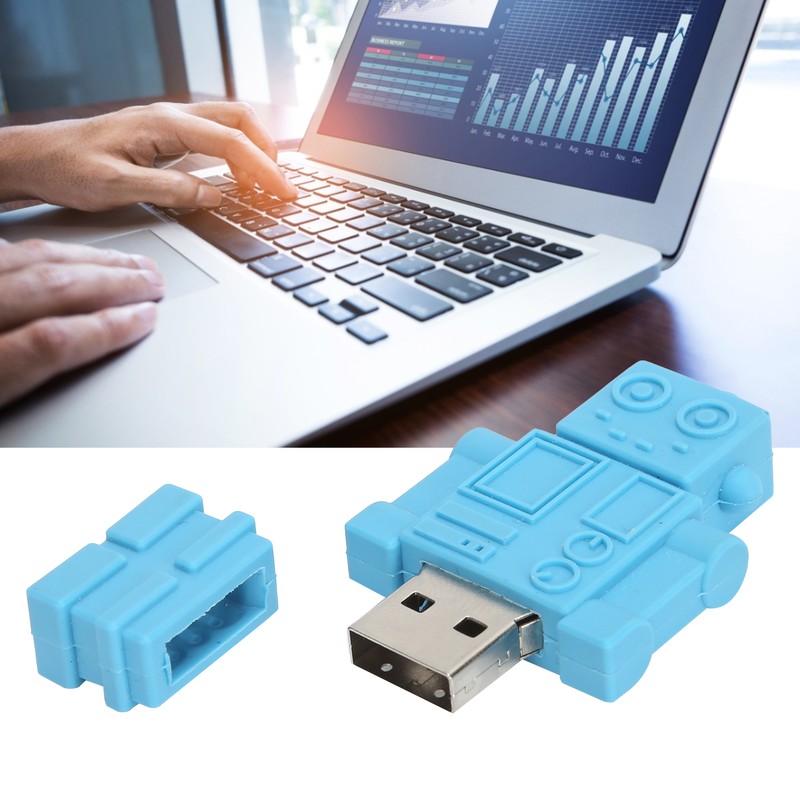 Cartoon U Disk Blue Robot Appearance High Speed Bulk Storage