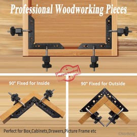 90 Degree Positioning Angle, Angle Tensioner, Right Angle Mounting Clips, Woodworking Tools, Square Woodworking Blocks for Frames, Furniture Cabinets, 2 Pieces (14 cm/5.5 Inches)