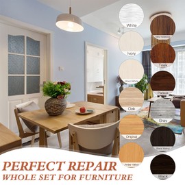 SEISSO Wood Furniture Repair Kit, 42 Pcs Wood Filler and Touch Up Markers with Wax Sticks, Vinyl Floor Repair Kit for Scratches, Cracks, Holes, Discoloration for Door, Stain, Floor, Table, Cabinet