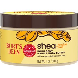 Burts Bees Manteca de karit  frutas tropicales indulgente para manos y cuerpo, no grasa, rica en antioxidantes para una piel brillante, no irritante, 