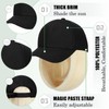 Qlenkay Baseball Cap with Hair 14in Short Hairstyle Straight Bob
