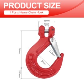 PATIKIL Lifting Hook, Large Opening Crane Hoist Hook Strong Load Bearing 2470 lbs Alloy Steel Sling Hook for Construction Engineering Factory Lifting, 1.12 Ton