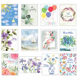 Pack of 12 Assorted “Simple Blessings” All Occasion Greeting Cards with scripture