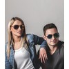 styleBREAKER Unisex 09020037 Mirrored Aviator Sunglasses Tinted with Spring Hinge