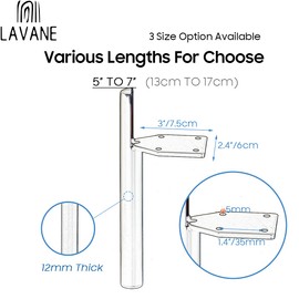 La Vane 5 inch Metal Furniture Legs, Set of 4 Modern Iron Tapered Side Mounted Furniture Replacement Feet Black for Home DIY Project Sofa Couch Table Cabinet Bed