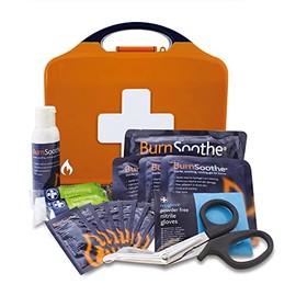 Reliance Medical First Aid Kit Burns Standard Burn Aid Kit In Aura Carry Box With Woven Gel Soaked Dressings - Ideal For Treatment Of Burn Wounds, Scalds And Sunburn. Complete Burn Aid Dressing Kit