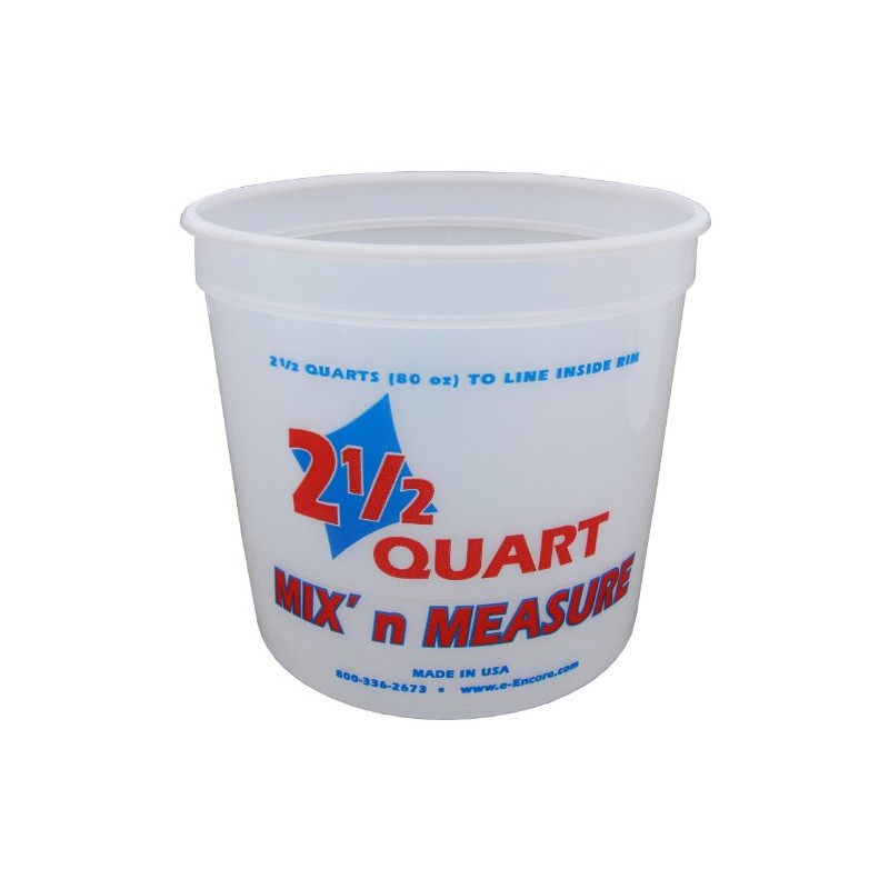 Encore Plastics 61086 Mix 'N Measure Plastic Container, 2.5-Quart