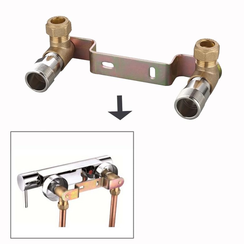 OMOTOOL Concealed Shower Faucet Wall Bracket Positioner Connector 15mmx1/2'' for