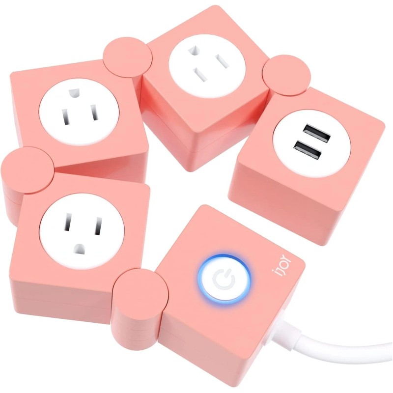 iJoy Flexible Power Strip - 3 AC Outlets and 2
