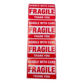 Unbranded 50pc Fragile Handle With Care 2x3" Stickers Packaging Box Safety Labels Mailing