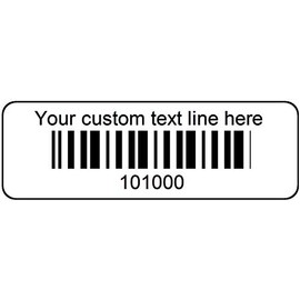 1000 Serial Number Barcode Labels 1-1/2" x 1/2" Sequential Bar Code Stickers Roll - Consecutive Number - Custom Printed