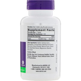 [Japanese Sports Supplements] Natrol - Biotin Maximum Strength 1 mcg. 100 tablets