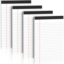 Nichela 5" x 8" Note Pads 4 Pack of Legal Pads 21lb Notepad College Ruled Legal Pad 30 Sheets Perforated Small Writing Pads Double-Side Printed Pad of Paper for School, College, Office