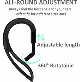 JNSA AirPod Ear Hooks Anti-Slip Anti-Drop Earhooks Compatible with AirPods 3/2 / 1/ Pro,Black