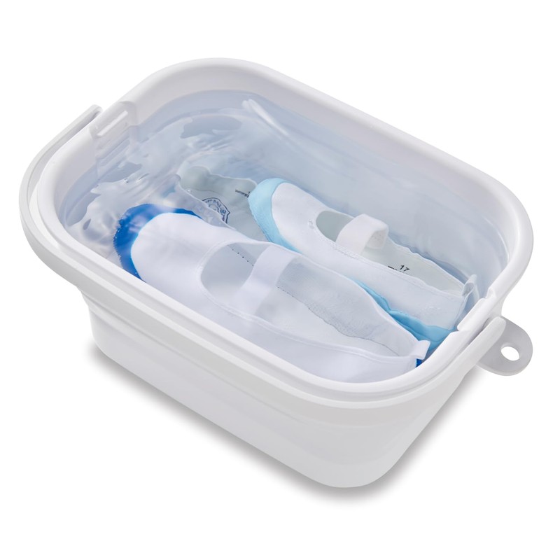 Isetou Foldable Laundry Bucket White 2.2 gal (7 L) with