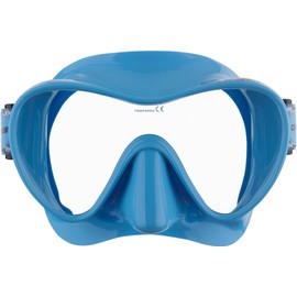 CRESSI F1 Mask Blue - Frameless Mask for Diving and Snorkeling, Blue, One Size, Unisex