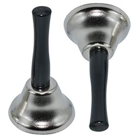 Maydahui 2PCS Dinner Hand Bell Silver Steel Loud Call Christmas Jingle Bells for Wedding Events Decoration Alarm Inside Classroom Food Line Jingles Ringing