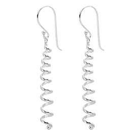 Silverly Women's 925 Sterling Silver Spiral Twist Drop Dangle Earrings