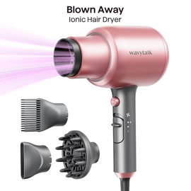 Wavytalk Blown Away Ionic Hair Dryer | 1875W Quick-Dry, Ceramic Coating Heat Damage Protection, Diffuser & Styling Comb Accessories, Lightweight & Quiet, Adaptable to All Hairstyles:_purple