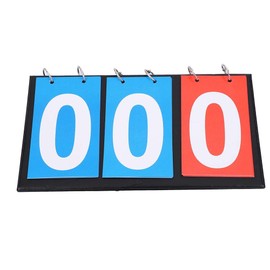 Bnineteenteam Tabletop Scoreboard Flipper,2/3/4 Digit Scoreboard Score Keeper Flip Portable Flip Sports Scoreboard for Table Tennis Football Volleyball Basketball(3 Digit-Red+Blue)