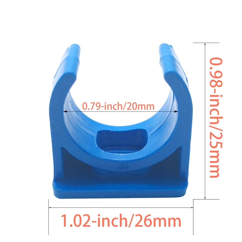 50pcs 1/2"(Dia) PVC U-Shaped Pipe Clamp Clip,Tubing Clips,Water Supply Pipe