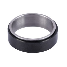 LUCKMAN Anillos Hombre Giratorios, Anillo Anti Ansiedad de Acero Inoxidable Color Negro y Plata – Joyería y Accesorios para Hombre, Regalos para Hombre Navidad, Regalos para Papá, Modelo Axel