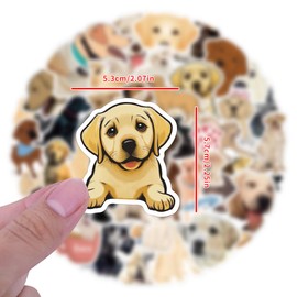Labrador Sticker Set, 50 Pieces, Cute Decoration for Car, Laptop, Skateboard, Bicycle, Moped, Motorcycle, Bicycle, Computer, Suitable for Adults and Children