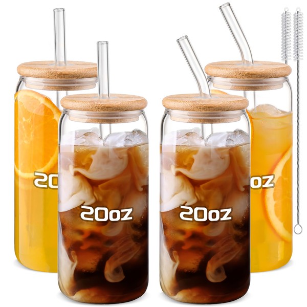 DWTS DANWEITESI DWTS DANWEITESI Glass Cups with Lids and Straws