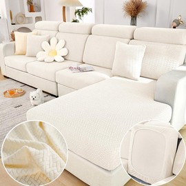 MAOILY Soothing Home Sofa Covers, Sofa Hero Covers for Couch, Couch Cushion Covers, Magic Sofa Covers Washable Sectional Couch Covers Stretch Slipcovers for Pets (Ivory White,Back Cover M)