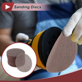 HEROFFIX 50 Pcs 5 Inch Abranet Sanding Mesh Anti-Clog Hook Loop Dust Free Net Sandpaper 120 Grit Brown Aluminum Oxide