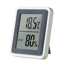 LABO Muli-Functional Digital Thermometer Hygrometer Large Display Digital Hygrometer Black Silver